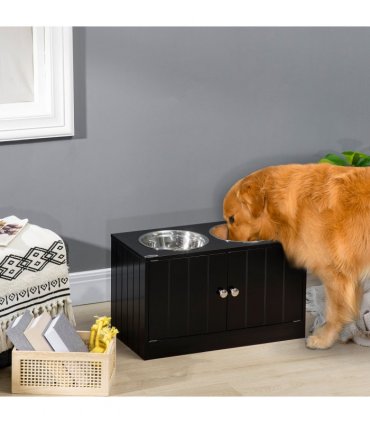 Raised Dog Bowls for Large Dogs Feeding Station Stand, Storage - Pawhut