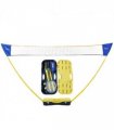 Foldable Badminton Net Set Yellow Blue Plastic PE 286L x 33W x 157H cm