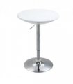 Pub Table White Painted Top Bistro ABS Waterproof Desktop 61L x 61W x 76-97H cm