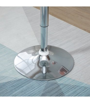 Pub Table White Painted Top Bistro ABS Waterproof Desktop 61L x 61W x 76-97H cm