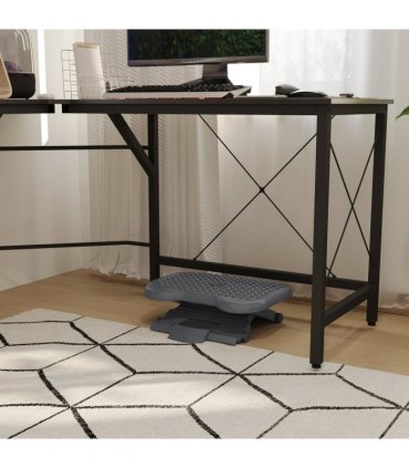 Footrest 3 Position Tilting Foot Rest Adjustable Massage Home Office Black