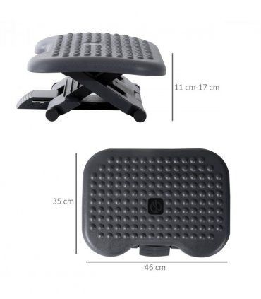 Footrest 3 Position Tilting Foot Rest Adjustable Massage Home Office Black