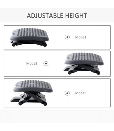 Footrest 3 Position Tilting Foot Rest Adjustable Massage Home Office Black