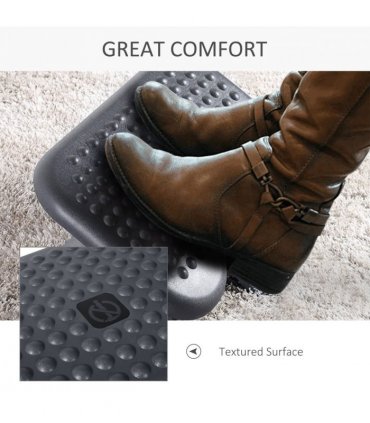Footrest 3 Position Tilting Foot Rest Adjustable Massage Home Office Black