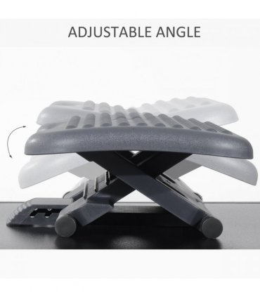 Footrest 3 Position Tilting Foot Rest Adjustable Massage Home Office Black