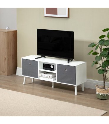 HOMCOM Modern TV Cabinet Stand w/ Shelves & Drawers, Living Room Bedroom