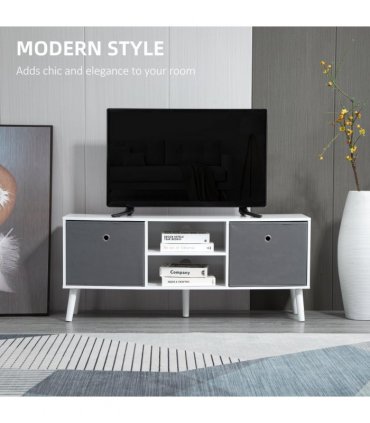 HOMCOM Modern TV Cabinet Stand w/ Shelves & Drawers, Living Room Bedroom
