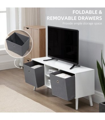 HOMCOM Modern TV Cabinet Stand w/ Shelves & Drawers, Living Room Bedroom