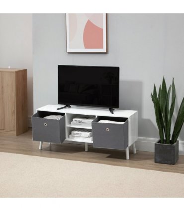 HOMCOM Modern TV Cabinet Stand w/ Shelves & Drawers, Living Room Bedroom