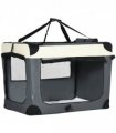 91cm Foldable Pet Carrier w/ Cushion, for Large Dogs and Cats - Grey Pawhut