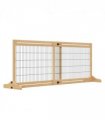 Adjustable Wooden Pet Gate Freestanding Dog Barrier for Doorway Pawhut