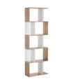 5-tier Display Shelving Storage Bookcase S Shape design Unit Natural