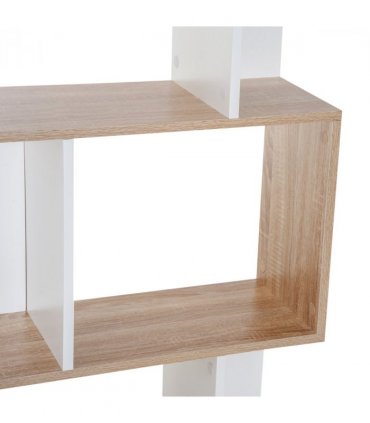 5-tier Display Shelving Storage Bookcase S Shape design Unit Natural