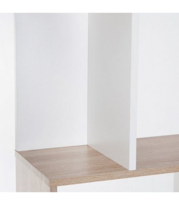 5-tier Display Shelving Storage Bookcase S Shape design Unit Natural