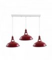 Industrial Vintage Loft Kitchen Bar 3 Lights Ceiling Barn-slotted Metal E27 White, Red without bulb