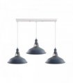 Industrial Vintage Loft Kitchen Bar 3 Lights Ceiling Barn-slotted Metal E27 White, Grey with bulb
