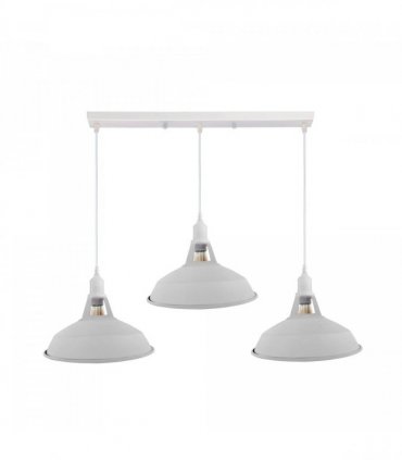 Industrial Vintage Loft Kitchen Bar 3 Lights Ceiling Barn-slotted Metal E27 White without bulb