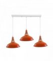 Industrial Vintage Loft Kitchen Bar 3 Lights Ceiling Barn-slotted Metal E27 White, Orange with bulb