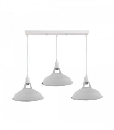 Industrial Vintage Loft Kitchen Bar 3 Lights Ceiling Barn-slotted Metal E27 White with bulb