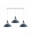 Industrial Vintage Loft Kitchen Bar 3 Lights Ceiling Barn-slotted Metal E27 White, Grey without bulb