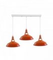 Industrial Vintage Loft Kitchen Bar 3 Lights Ceiling Barn-slotted Metal E27 White, Orange without bulb