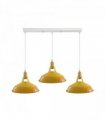 Industrial Vintage Loft Kitchen Bar 3 Lights Ceiling Barn-slotted Metal E27 White, Yellow without bulb