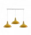 Industrial Vintage Loft Kitchen Bar 3 Lights Ceiling Barn-slotted Metal E27 White, Yellow with bulb