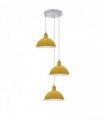 Vintage Industrial Round Three Outlet 21cm Pendant Light Yellow without bulb