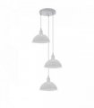 Vintage Industrial Round Three Outlet 21cm Pendant Light White Metal and PVC
