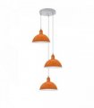 Vintage Industrial Round Three Outlet 21cm Pendant Light Orange without bulb