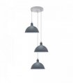 Vintage Industrial Round Three Outlet 21cm Pendant Light Grey without bulb