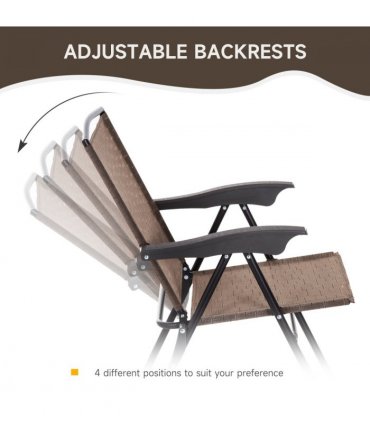 3 PCS Patio Furniture Bistro Set with Folding Chairs Tempered Glass Table Brown