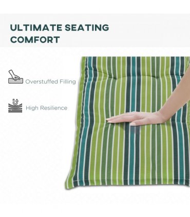 2 PCS Patio Bench Swing Chairs Garden Chairs 2 Seat Cushion Mat Strips Green