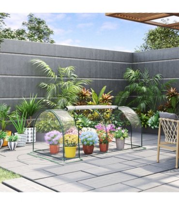 Tunnel Greenhouse Green Grow House Steel Frame Garden Outdoor 200 x 100 x 80cm