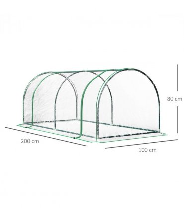 Tunnel Greenhouse Green Grow House Steel Frame Garden Outdoor 200 x 100 x 80cm