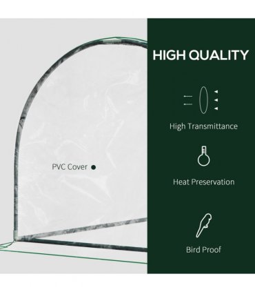 Tunnel Greenhouse Green Grow House Steel Frame Garden Outdoor 200 x 100 x 80cm
