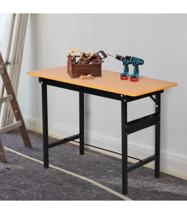 Workbench Portable Foldable Steel MDF Yellow Black 100L x 60W x 75.5Hcm