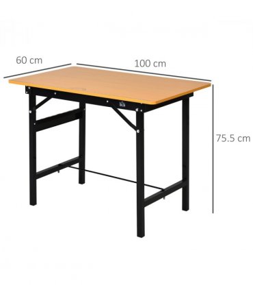Workbench Portable Foldable Steel MDF Yellow Black 100L x 60W x 75.5Hcm