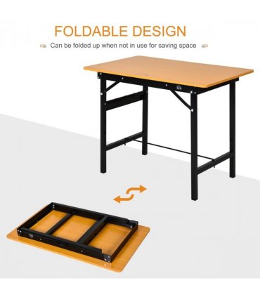 Workbench Portable Foldable Steel MDF Yellow Black 100L x 60W x 75.5Hcm