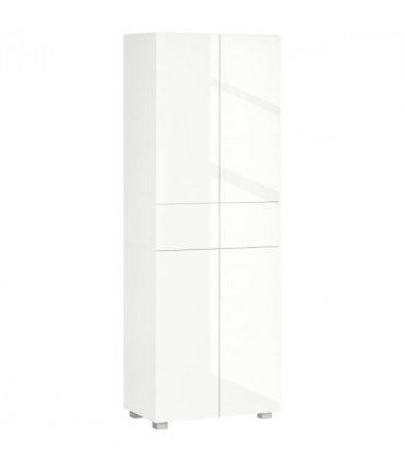 4-Door Kitchen Cupboard Freestanding Storage Cabinet w/ Shelves & Drawers White