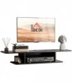Floating TV Unit Stand Wall Mount Media Console with Storage Shelf, Black
