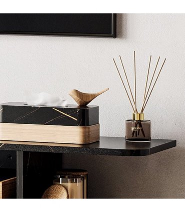 Floating TV Unit Stand Wall Mount Media Console with Storage Shelf, Black
