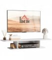 Floating TV Unit Stand Wall Mount Media Console with Storage Shelf, White