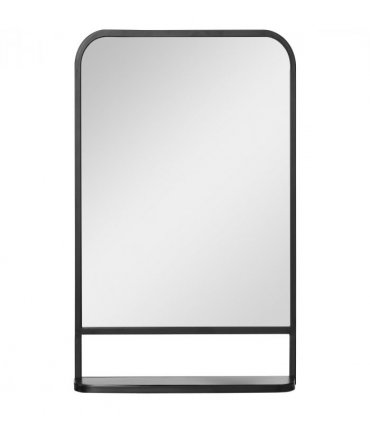 Square Wall Mirror with Shelf, 86x53 cm Modern Mirrors for Living Room, Bedroom