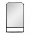 Square Wall Mirror with Shelf, 86x53 cm Modern Mirrors for Living Room, Bedroom