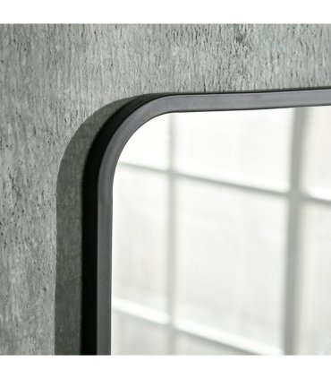 Square Wall Mirror with Shelf, 86x53 cm Modern Mirrors for Living Room, Bedroom