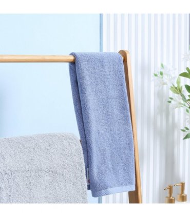 Freestanding Foldable Bamboo Towel Rack with 3 Bars and Shelves for Bathroom