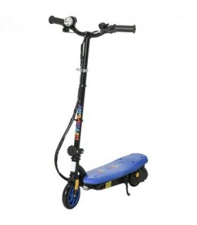 Folding Electric Scooter E-Scooter w/ LED Headlight, for Ages 7-14 Years - Blue