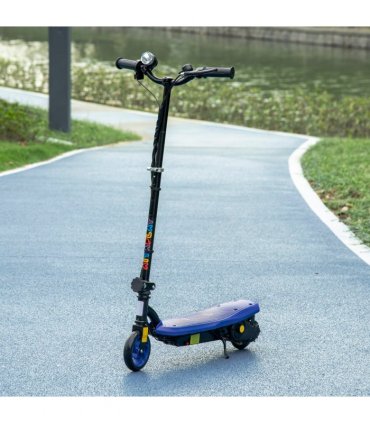Folding Electric Scooter E-Scooter w/ LED Headlight, for Ages 7-14 Years - Blue