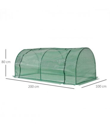 Tunnel Greenhouse Green Grow House Steel Frame Garden Outdoor 200 x 100 x 80cm